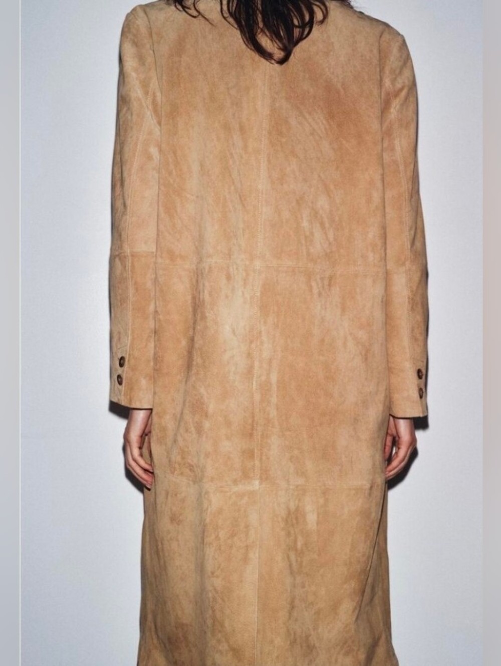 100% SUEDE LEATHER COAT ZW COLLECTION LIMITED EDITION - Picture 7 of 11